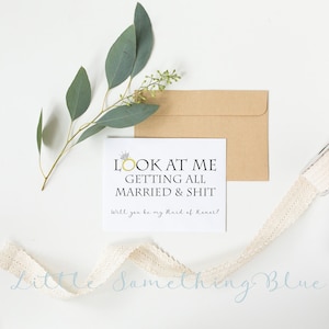 Funny Maid of Honor Proposal Card Adult Humor Ring Maid of Honor Proposal Card Bridesmaid Card Printable