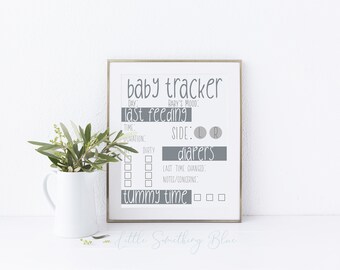 Dry-Erase Nursery Baby Tracker Nursing Tracker Sheet Baby Routine Tracker Infant Feeding Diaper Tracker Breastfeeding Printable Schedule