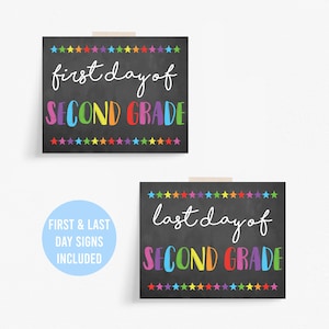 First Day of Second Grade Sign First Day of School Sign First Day of School 2nd Grade 2 Chalkboard Sign Printable Photo Prop DOWNLOAD
