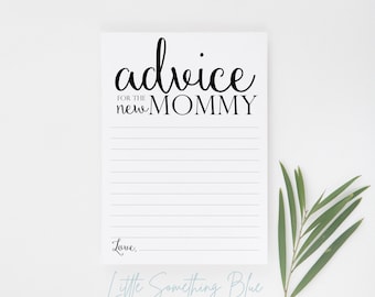 Printable Advice For Mommy Card Baby Shower Advice Card Advice for Mommy Baby Shower Baby Shower Games Advice Card