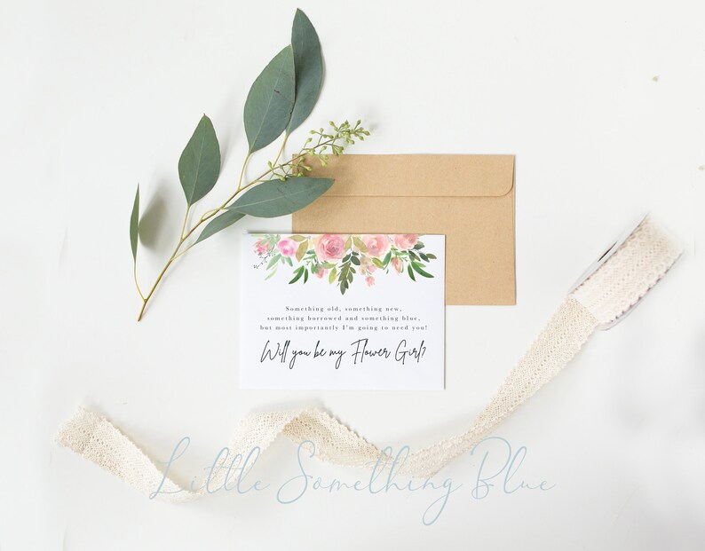 Printable Floral Flower Girl Proposal Card Flower Girl Etsy