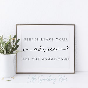 Printable Advice for Mommy Card Advice for Mommy to Be Baby Shower ...
