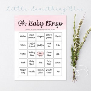 Printable Baby Shower Bingo Baby Girl Pink Baby Shower Bingo Cards Baby Bingo Cards Baby Bingo Game Baby Shower Game Baby Bingo Printable
