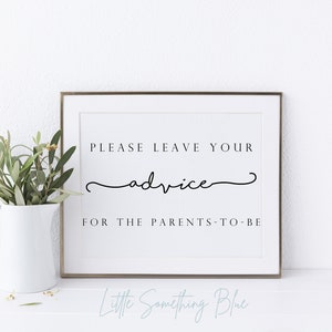 Printable Advice for Parents to Be Card Advice for the Parents to Be ...