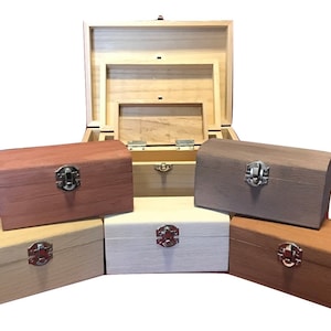 Cajas de madera personalizadas, pintadas o lisas / Cajas de madera grabadas, personalizadas, de tamaño grande o pequeño / Contenedores de almacenamiento de estilo shabby chic