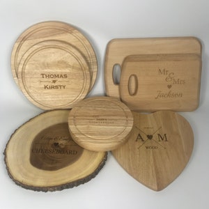 Personalised Wooden Cheeseboard Set / Personalized Wood Cheese Board Serving Set / Engraved Chopping Board Bread Cutting Block Custom Made