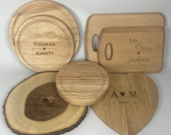 Personalised Wooden Cheeseboard Set / Personalized Wood Cheese Board Serving Set / Engraved Chopping Board Bread Cutting Block Custom Made