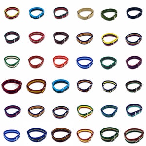 Puede incluir: Una colecci&oacute;n de 36 correas de reloj coloridas, cada una con una combinaci&oacute;n de colores diferente. Las correas son de nylon y tienen un cierre de hebilla.