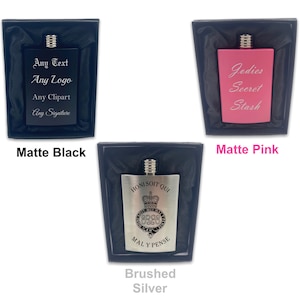 Engraved Personalised 4oz Hip Flask Any Logo Any Text Metal Bespoke Engraved Personalized Hipflask Gift Box Wedding Gift Fathers Day