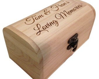 Personalized Engraved Wooden Keepsake Box: Shabby Chic Storage