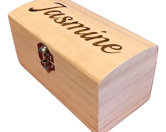 Personalized Engraved Wooden Keepsake Box: Shabby Chic Trinket Storage