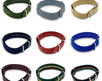 18mm 20mm G10 Universal Nylon Military Watch Strap Black Olive Green Desert Blue Maroon SASC Royal Gurkha Rifles Duke of Lancaster Regiment