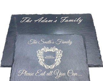 Personalised Engraved Slate Place Mats Personalized Slate Platters Rustic Slate Cheeseboard Large Serving Placemat Bespoke Wedding Gift