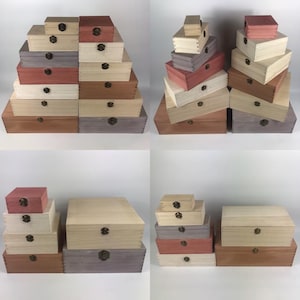 Personalised Square Wood Plain & Painted Boxes Small Personalized Shabby Chic Gift Box Large Engraved  Rectangle Wooden Keepsake Trinket Box