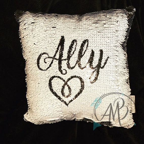 etsy personalized sequin pillow