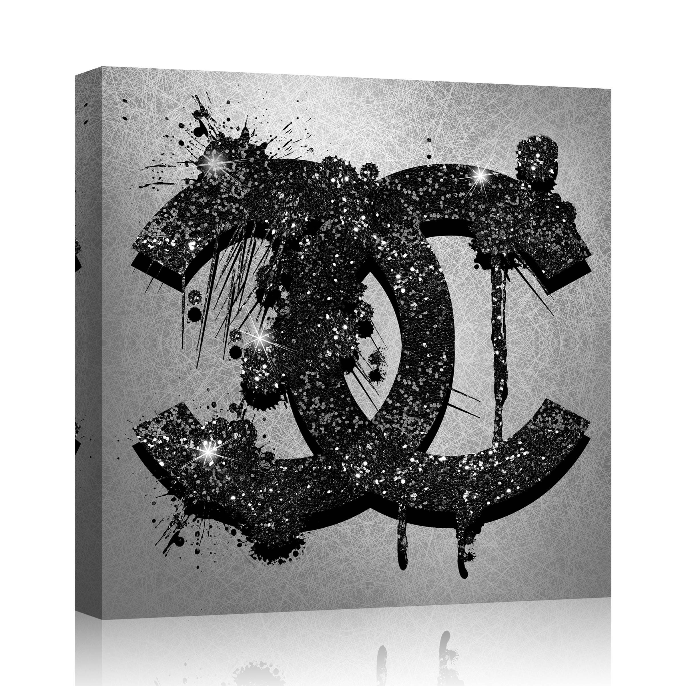 Chanel Glitter Logo Giclée Canvas Print Art Stretched Framed Etsy
