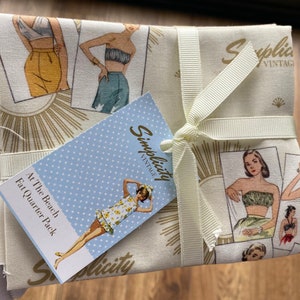 Vintage Fashion Fabric Fat Quarter Bundle: 100% Cotton Quilting Designs