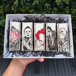 Slasher horror movie Sugar Cookies | Themed Birthday Cookies | Biscuits | Party Favours