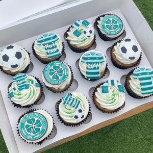 Football Cupcake Toppers, Cupcake toppers, edible prints, icing sheets, personalised edible print, cupcake toppers, football team