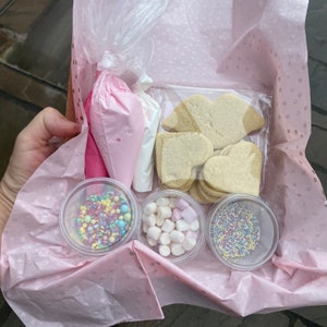 DIY Heart Cookie Decorating Kit: Royal Icing, Sprinkles & Marshmallows