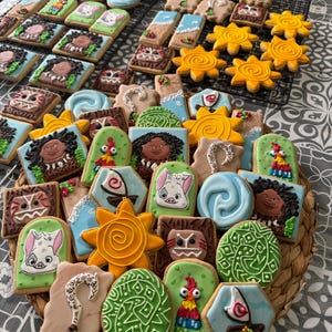 Maui Sugar Cookies | Personalizowane, zdobione ciasteczka | tuzin | Moana
