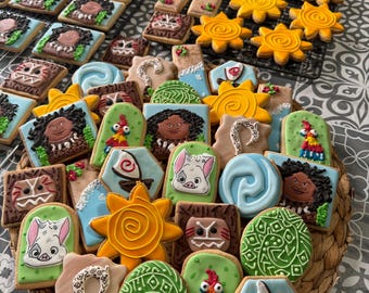 Maui Sugar Cookies | Personalised decorated Cookies | one dozen | Moana