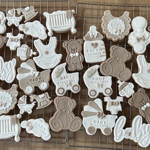 Personalisierte Baby Kekse / Baby Kekse für Jungen / Geschlecht offenbaren Kekse / Babypartygeschenk / Kundenspezifische Kekse / Neues Babygeschenk
