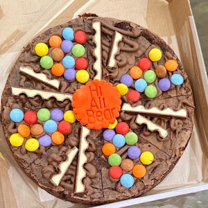 Postal Brownie Pizza Cake with Mixed Flavours, Perfect Birthday Present and Occasional Personalised Edible Gift