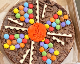 Postal Brownie Pizza Cake with Mixed Flavours, Perfect Birthday Present and Occasional Personalised Edible Gift