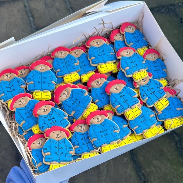 Paddington-suikerkoekjes | Gepersonaliseerde cookies | Favoriete beer | Feestartikelen - een dozijn