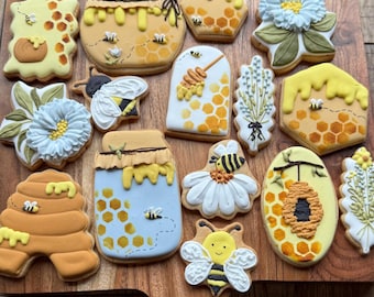 Personalised Baby Shower Cookies | Bee Themed Sugar Biscuit Favours | What Will It Bee?