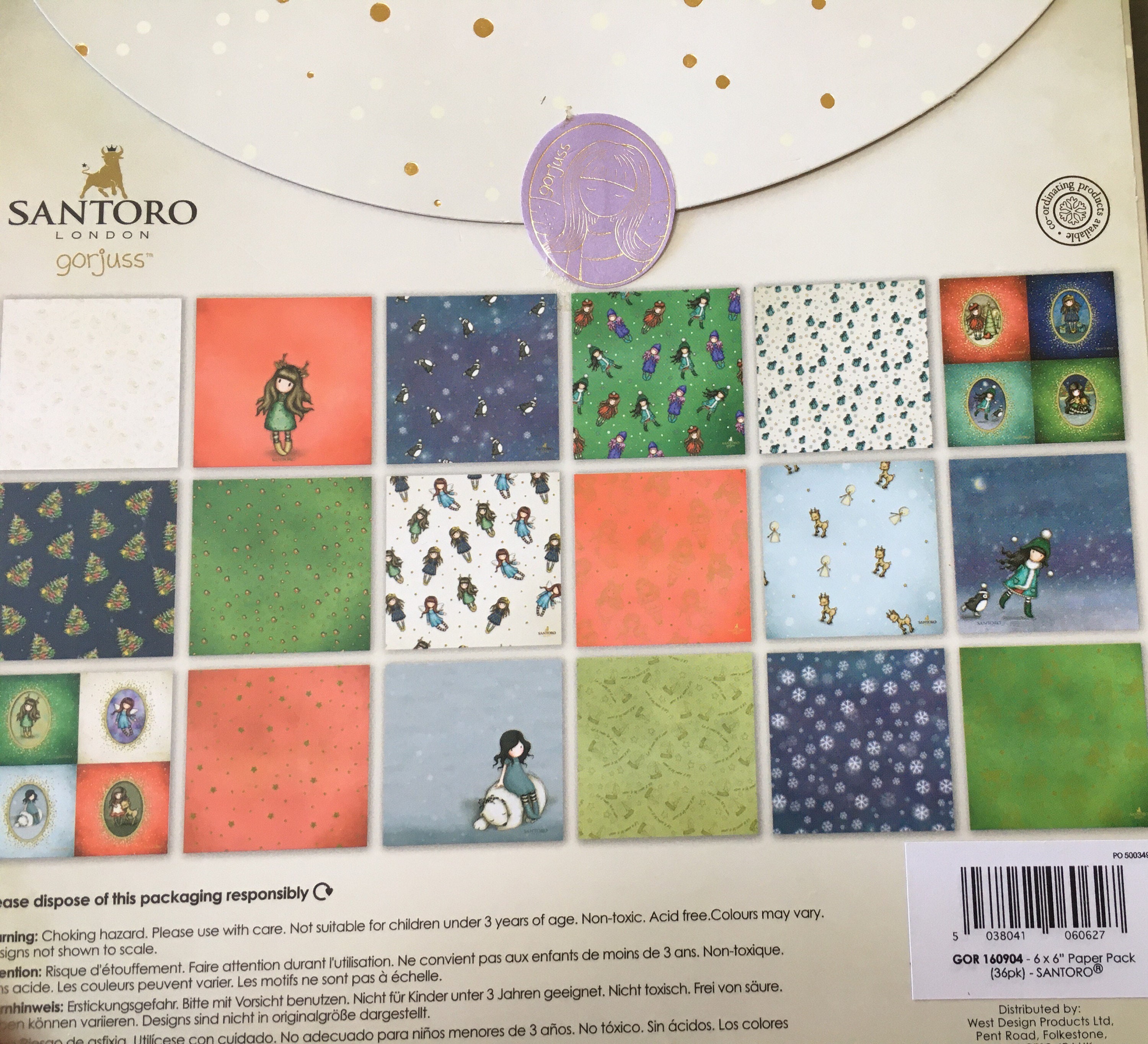 Santoro LONDON Gorjuss 6x6'' Paper Pack 36 Papers 18 Etsy UK