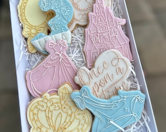 Princess Cookies | Fairy Tale Inspired Cookies | Happy Birthday | Ballgown | Carriage | Mirror