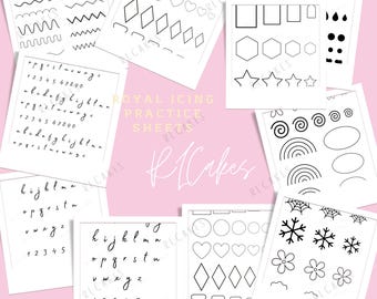 Royal Icing Practice Sheets | Printable Piping Practice for Cookie Decorating | Digital Download | Teaching Class