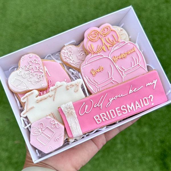 Bridesmaid Cookies, Flower Girl Maid of honour | Bride Tribe Biscuits | Hen Do Favours | Personalised Biscuits
