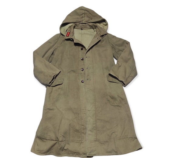 Japanese WWII Enlisted Man’s Raincoat and Hood Gem