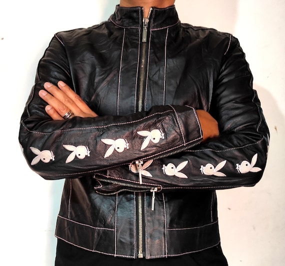 Beautiful Playboy Leather Jacket Embriodered Logo - image 1