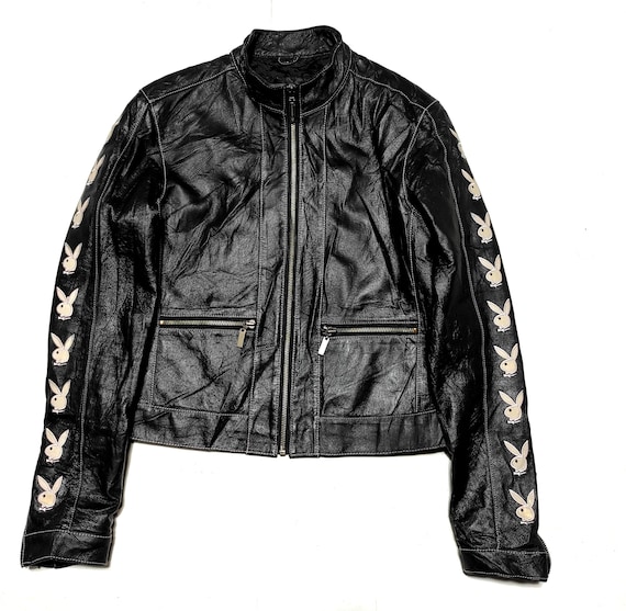 Beautiful Playboy Leather Jacket Embriodered Logo - image 5