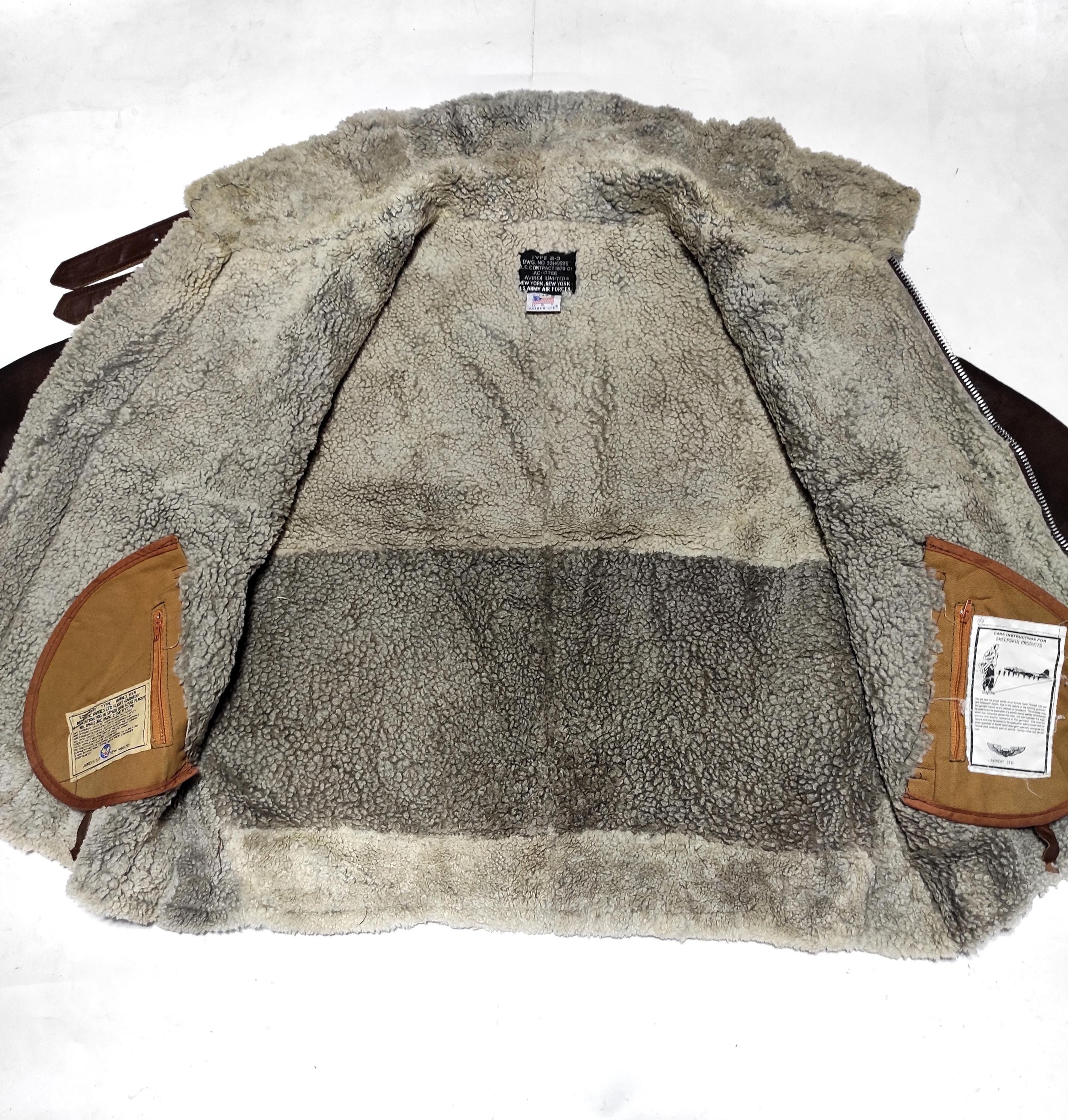 Vintage AVIREX Type B3 Bomber Jacket: Genuine Sheepskin Leather