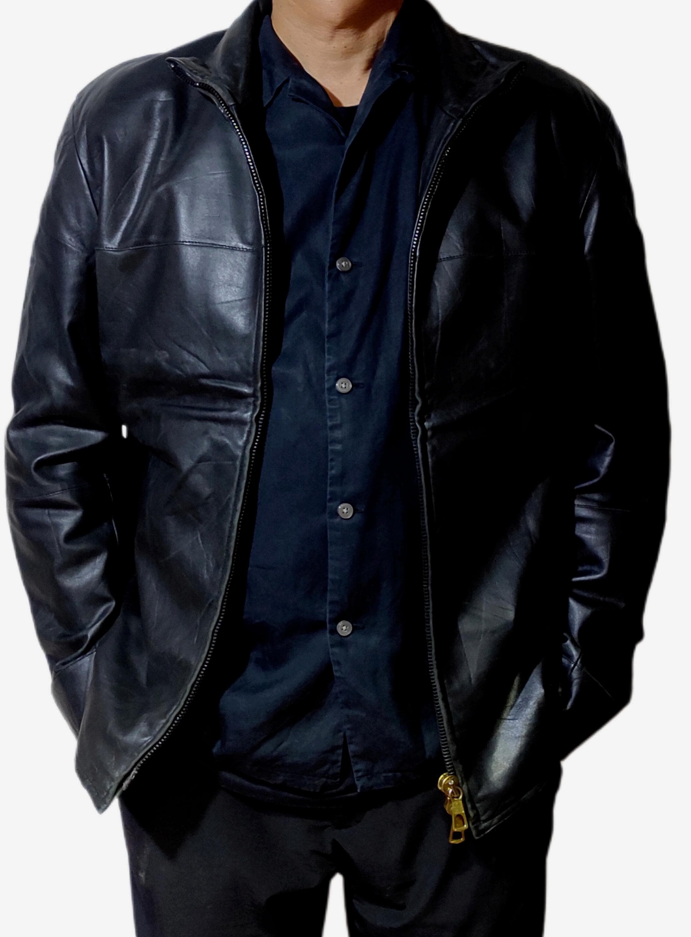 Vintage Armani Leather Jacket - Etsy