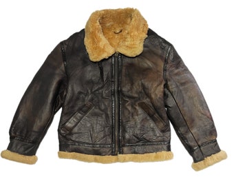 Vintage B3 Flight Bomber Jacket: Shearling Leather