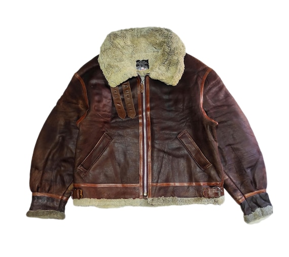 Vintage AVIREX Type B3 Bomber Jacket: Genuine Sheepskin Leather