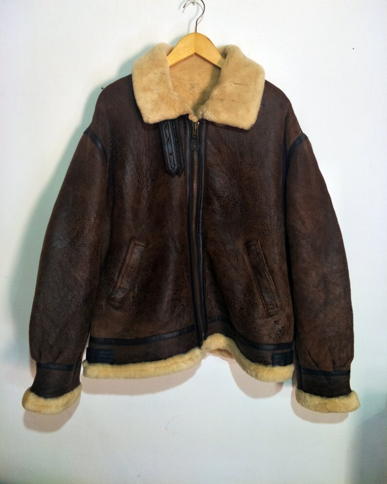 Vintage Premium B 3 Shearling Sheepskin Leather Jacket Not Avirex Schott Rbc Mccoys Harley Davidson Yves Saint Lau Isey Miyake