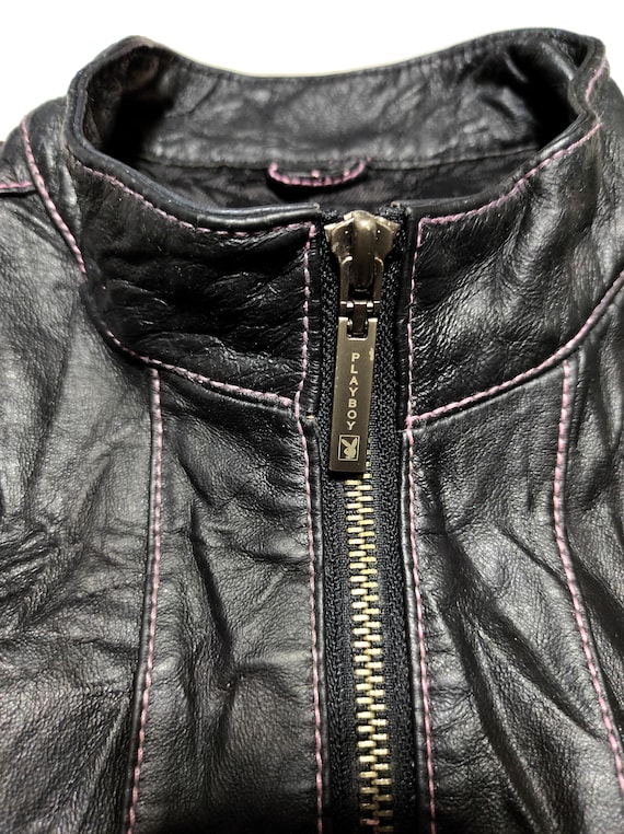 Beautiful Playboy Leather Jacket Embriodered Logo - image 7