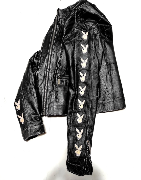 Beautiful Playboy Leather Jacket Embriodered Logo - image 4