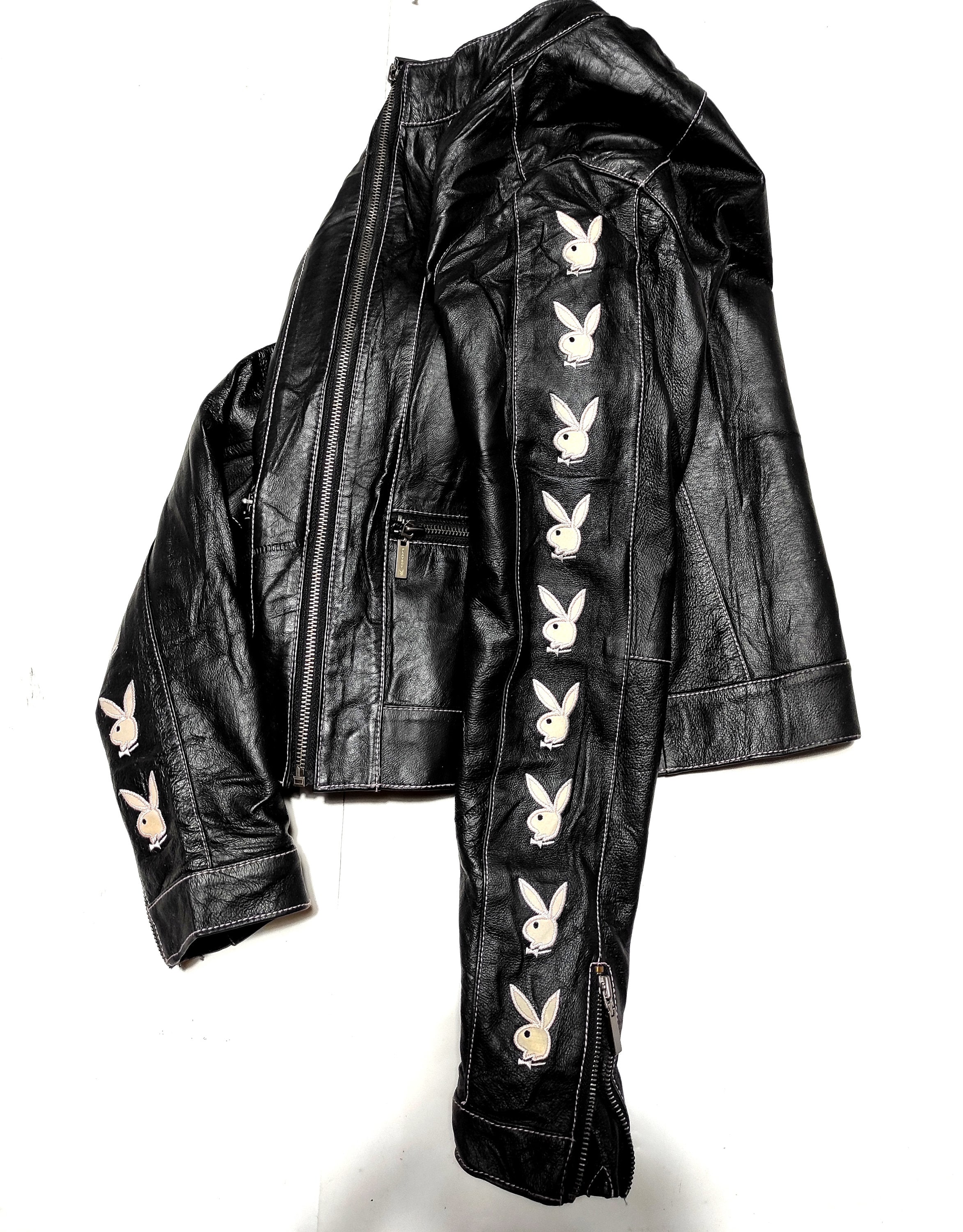 Beautiful Playboy Leather Jacket Embriodered Logo Etsy