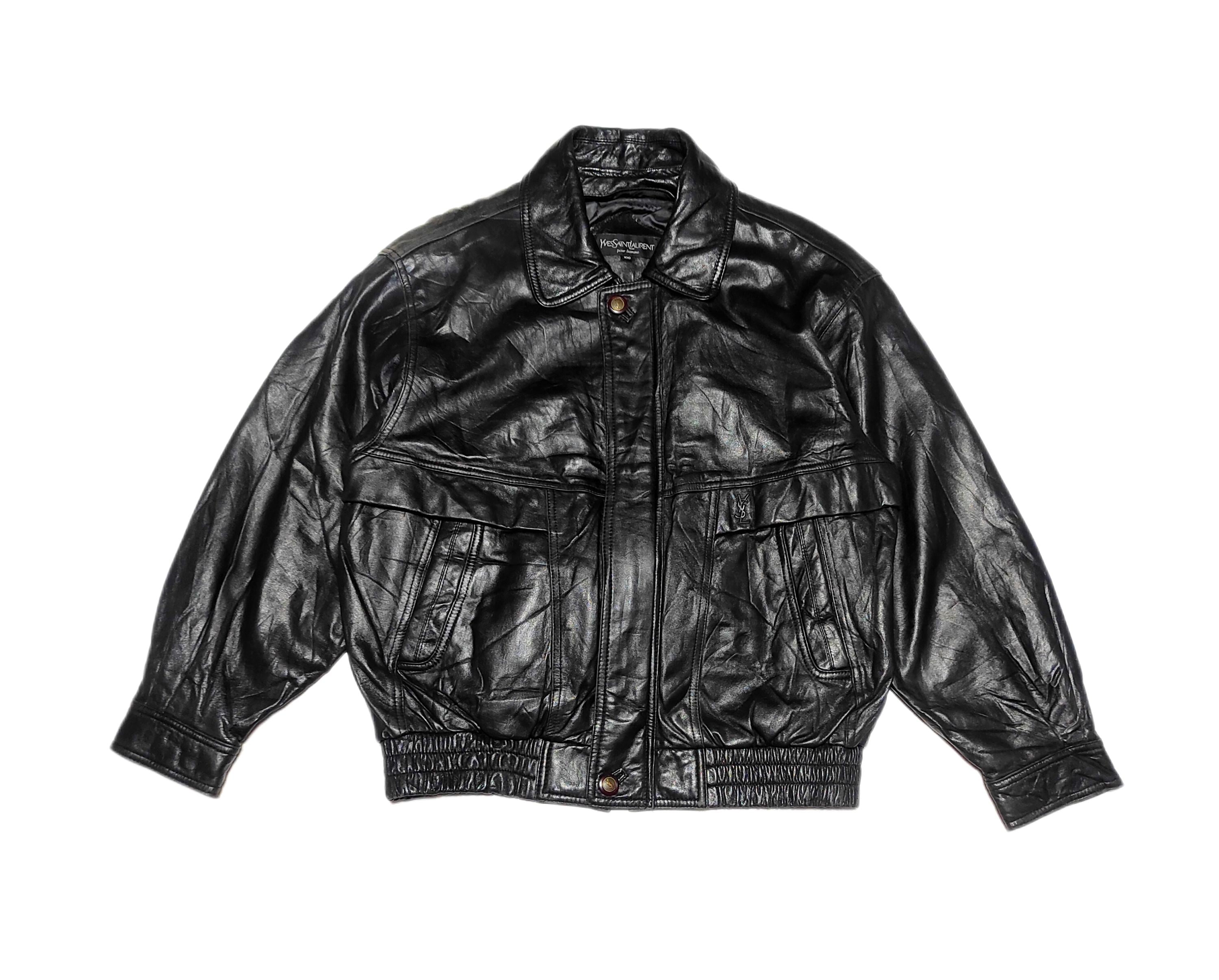 ジャケット・アウター 80s YVES SAINT LAURENT Leather Tailored Vintage Yves Saint Laurent Leather Jacket / 1980s Leather Jacket