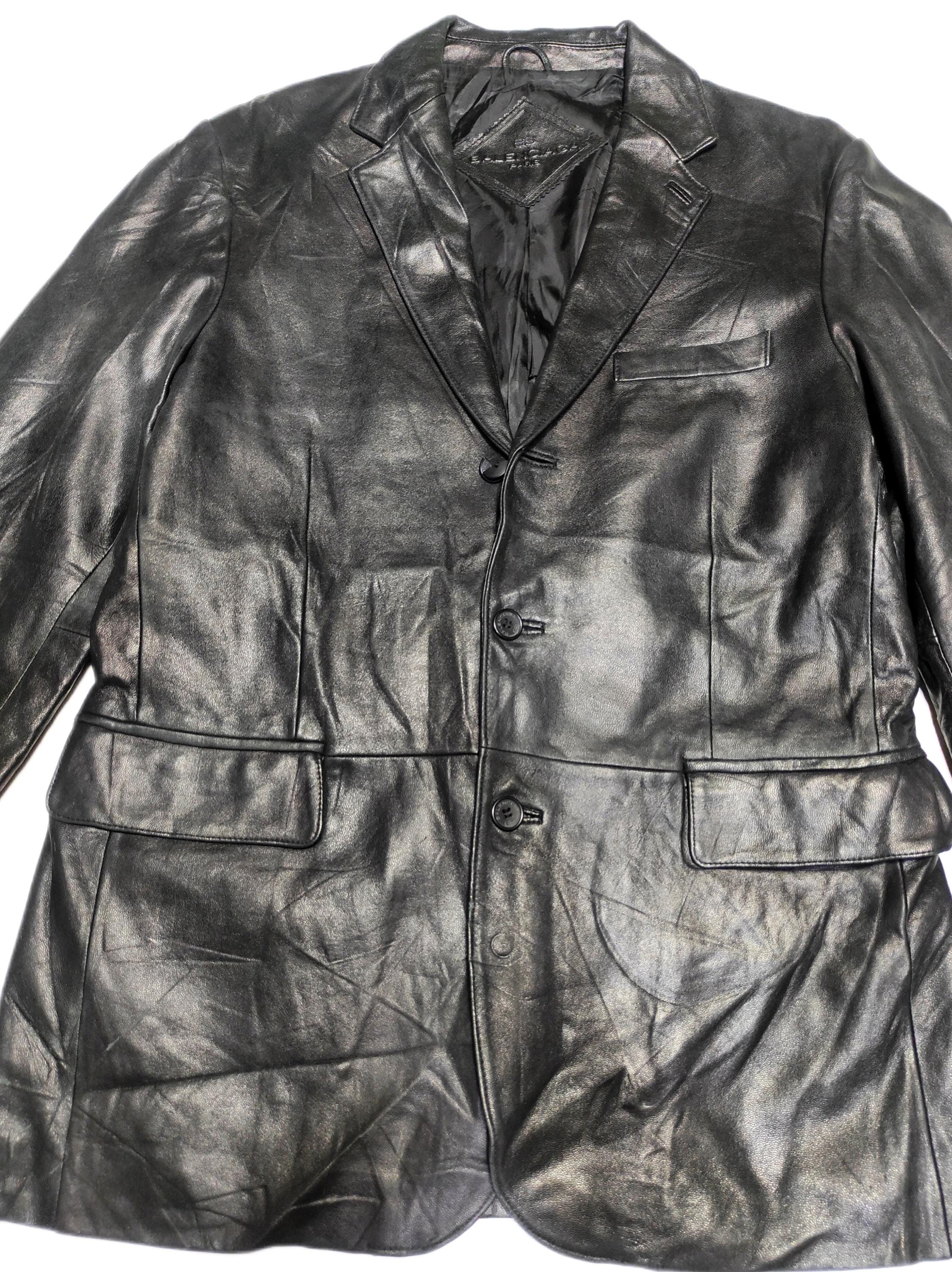 Balenciaga - 1997 - Nicolas Ghesquière - Leather Blazer Jacket - Etsy