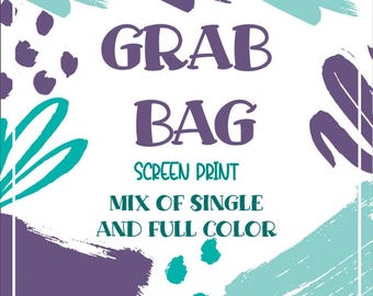 Screen Print Grab Bag, Mix of Single and Full Color Transfers