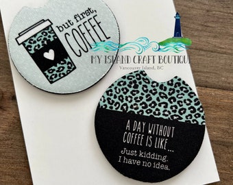 Car Coasters, leopard coffee